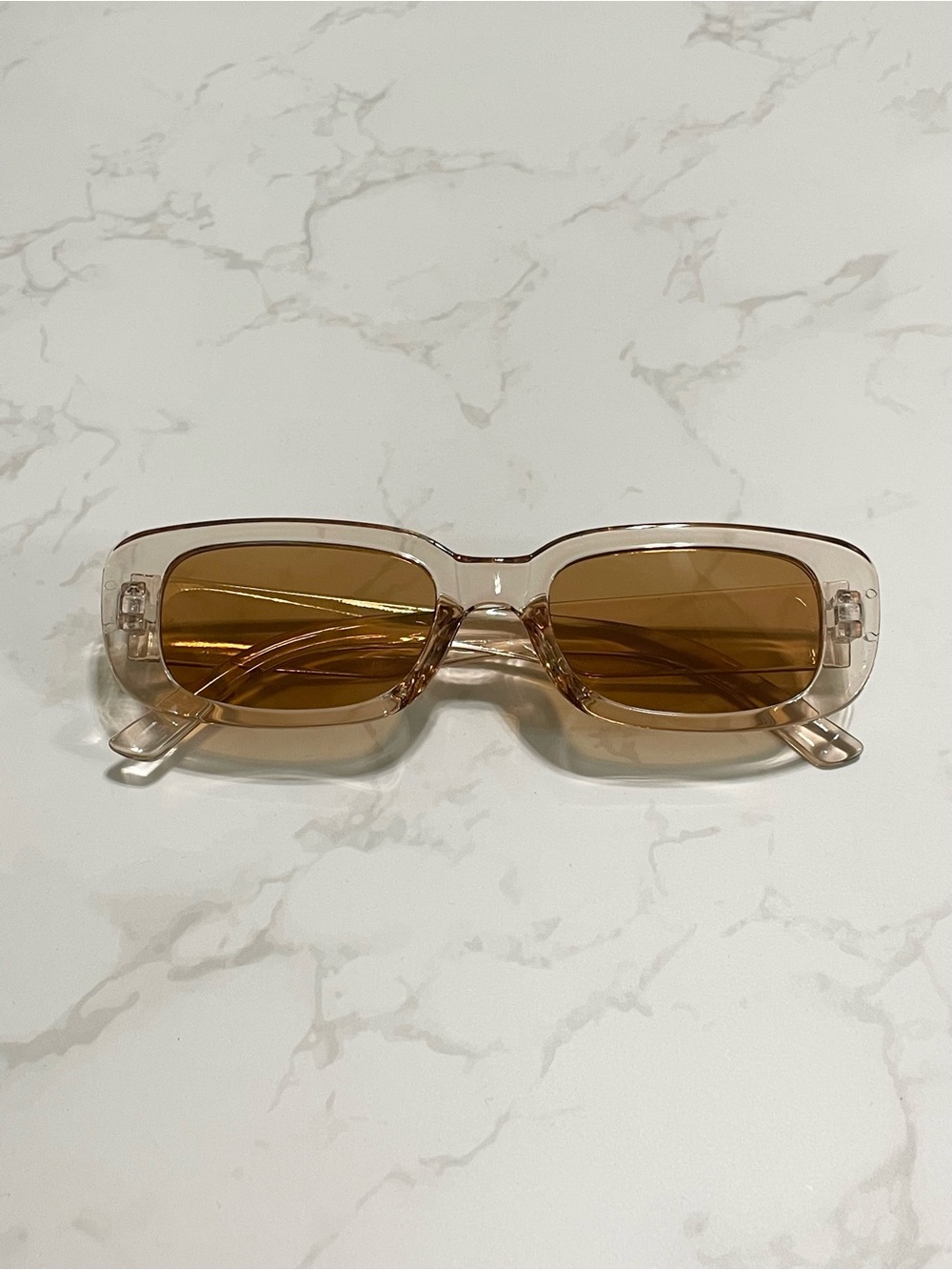 Women’s Rectangular Transparent Frame Sunglasses